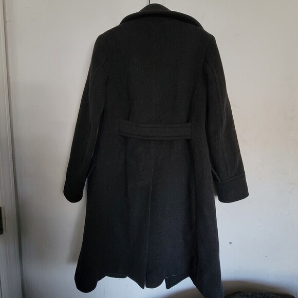 W Concept Wool Knit Double Breasted Button Long Sleeve Long Pea Coat Size Small - Picture 3 of 12
